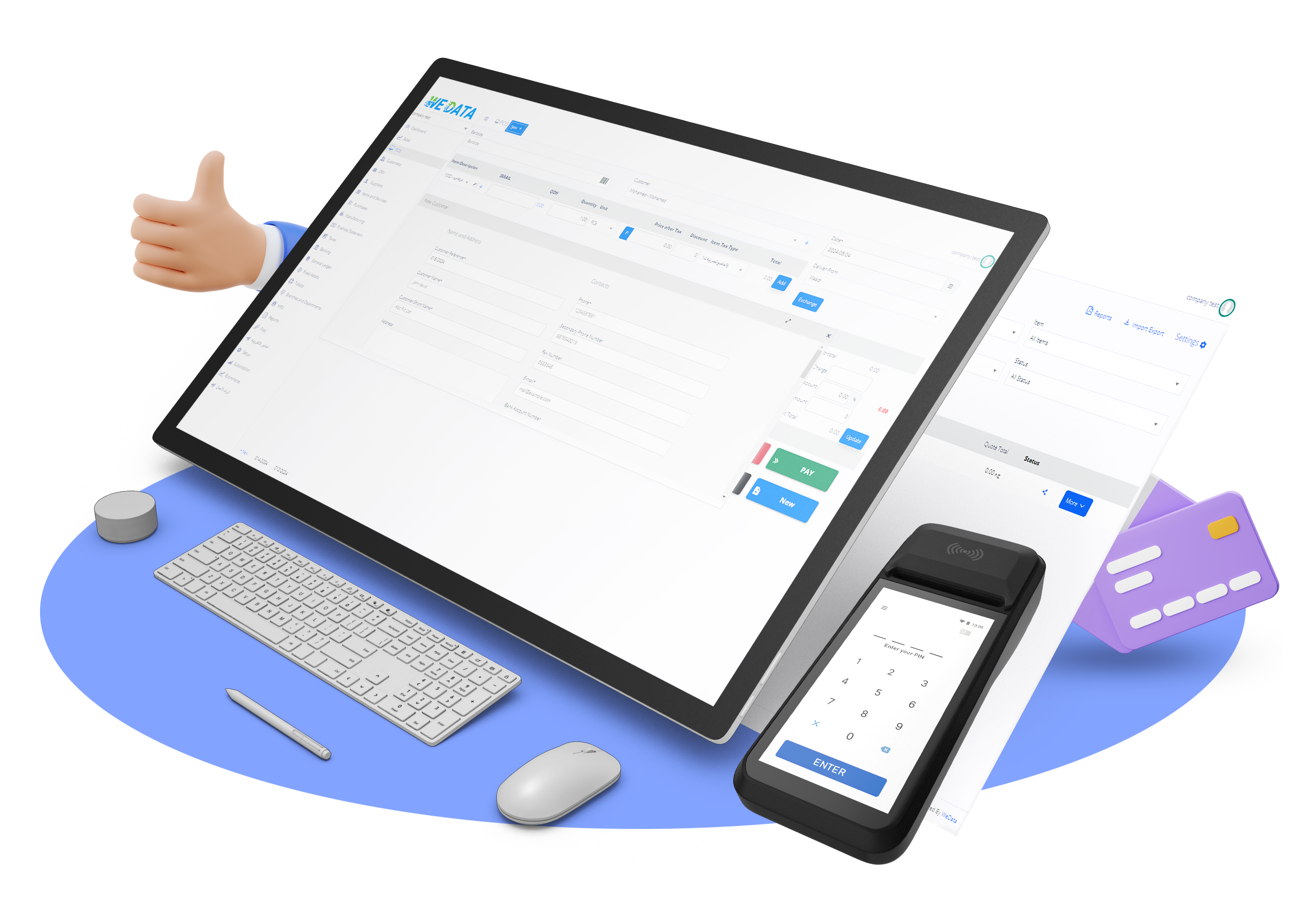 نقطة البيع -  من اي مكان WEDATA  POS  العمل بنظام 